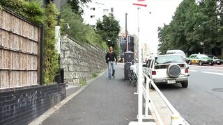 Asian young bitch rides a huge cock