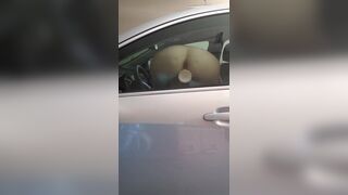 Fucking the car window