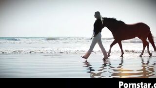 Sexy Scarlet Red Fingers Her Shaved Pussy Solo