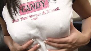 Blonde babe gives her horny pussy some pleasure with a dildo