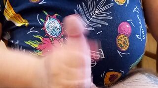 blowjob and penis masturbation from mature fat woman 5