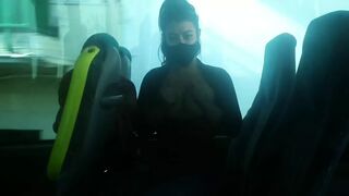 RISKY BLOWJOB ON THE BUS AND FLASHING TITS
