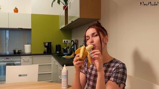 Banana sex and BJ with cumshot on ass – KleoModel