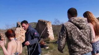 Two Sexy girlfriends group fuck having anal sex 2