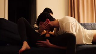 Mistress sked him to take it in his mouth and fuck