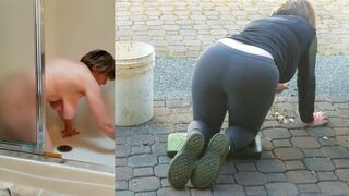 Curvy busty GILF works her sexy ass off