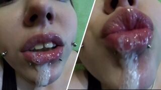 Before Christmas, the snigurochka makes a blowjob to her Santa Claus and swallows sperm