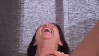 Sexy brunette masturbates her tight eager pussy - 1