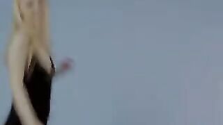 Petite blonde gives herself multiple orgasms