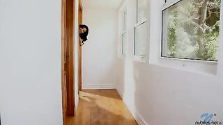 Petite asian rides a glass dick