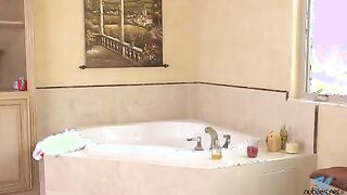 Wet rubbing bathroom orgasm