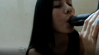 Natalia secretly sucks cock