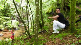 4K – squirting anal MILF - fishnet whore slut fucked outdoors