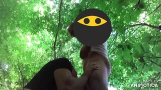 Blowjob and Pee Outdoors in the woods
