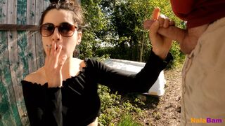 Getting in trouble outside at the pond - secret amateur outdoor sex