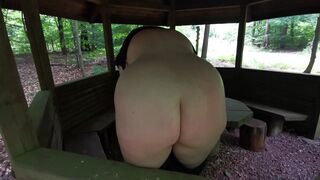 Ass flogging in picnic hut