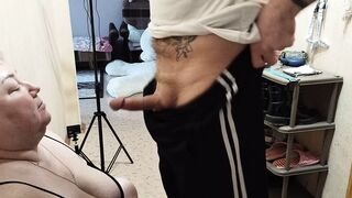 neighbor sucks cock while her husband is sleeping