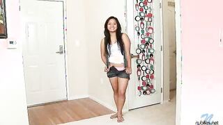 Ethnic Teen Explores Multiple Things In Her Pussy