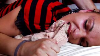 Teen gives blowjob and fucks with big cock