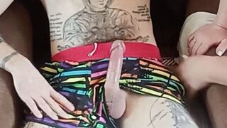 stepmom sucks and jerks off my cock 4