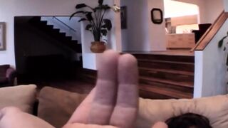 A sweet dark haired girl gets fucked hard by two cocks