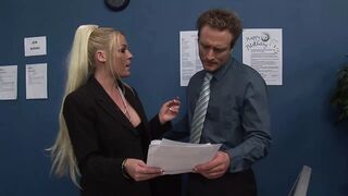 Milf Cindy Behr in lingerie is about to jump on Clarke's cock