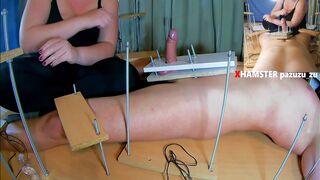 CFNM Femdom Slow Handjob. Ruined Orgasm with Ball Crusher