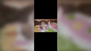 teenage girl plays with her wet juicy pussy