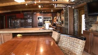 Huge dick dude stretches out ass and pussy on this maid