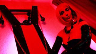 Fetish Domina Mistress Eva Vinyl PVC Dress Gonzo Goddess Solo Femdom Boots Pink Hair Milf Mature BDSM Kink