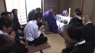 Japanese Milf loves hot cum from stranger