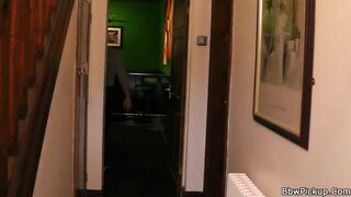 Big tits blonde spreads her legs on the table