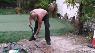 Guy pleases plump blonde neighbor