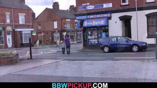 Black dude picks up and fucks BBW in stockings