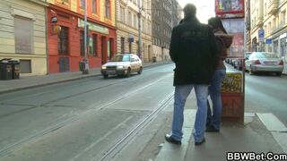 He picks up bbw from street and fucks