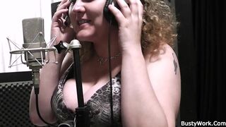 BBW singer takes his cock from behind at work