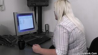 Blonde secretary suck and fuck at work