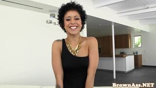 Brown roundass babe plowed in tight pussy