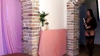 Eve Angel In Stockings Playing With Dildo