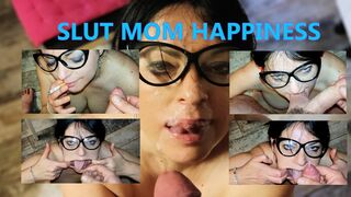 Big tits slut mom gag on big dick taking piss pn face while smoking cigarette, ending in big facial