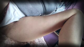 creampie flows from slutty pussy. Dirty talk in Russian