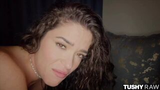 TUSHYRAW Anal hungry kinky brunette goes ass to mouth