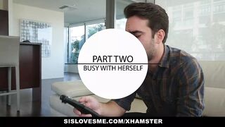 SisLovesMe - Hot Step-Sis Takes Two Huge Cocks