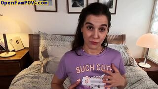 Petite stepdaughter dirty talks and fingers pussy before JOI