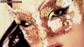 Busty MILFs have a threeway pussy fuck from behind with big cock