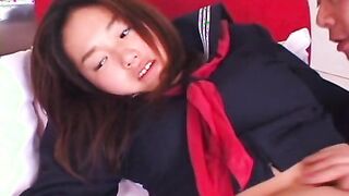Shy and cute Japanese schoolgirl fucked hard after school