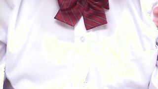 Japanese schoolgirl teen gets her tight shaved Asian pussy fucked hard