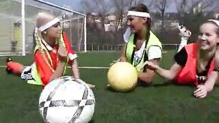 Three teens are playing a horny game