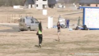 Two teen girls in the open air