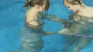 Lesbian teens in the pool